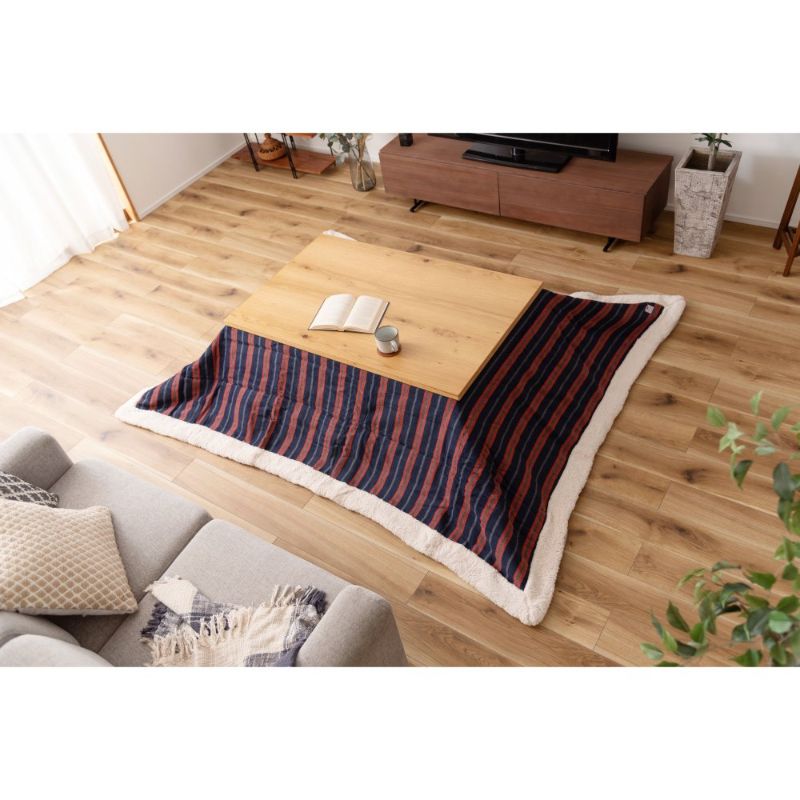 薄掛けこたつ布団 長方形 ストライプ