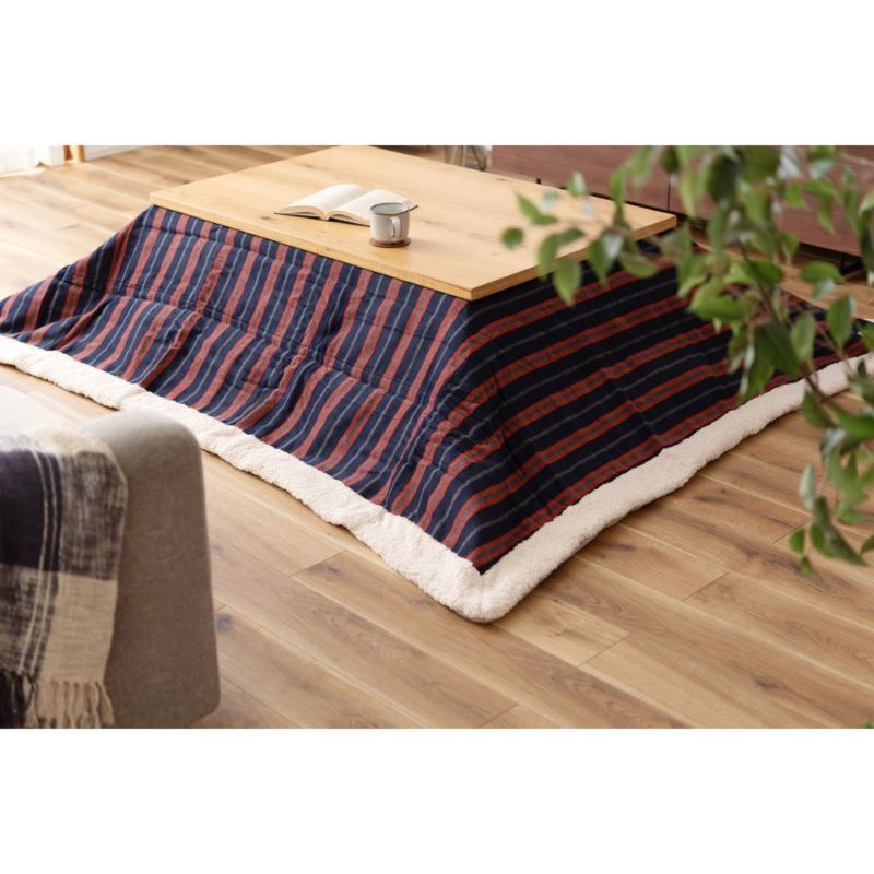 薄掛けこたつ布団 長方形 ストライプ