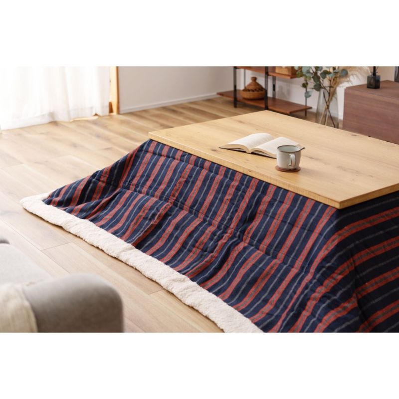 薄掛けこたつ布団 長方形 ストライプ