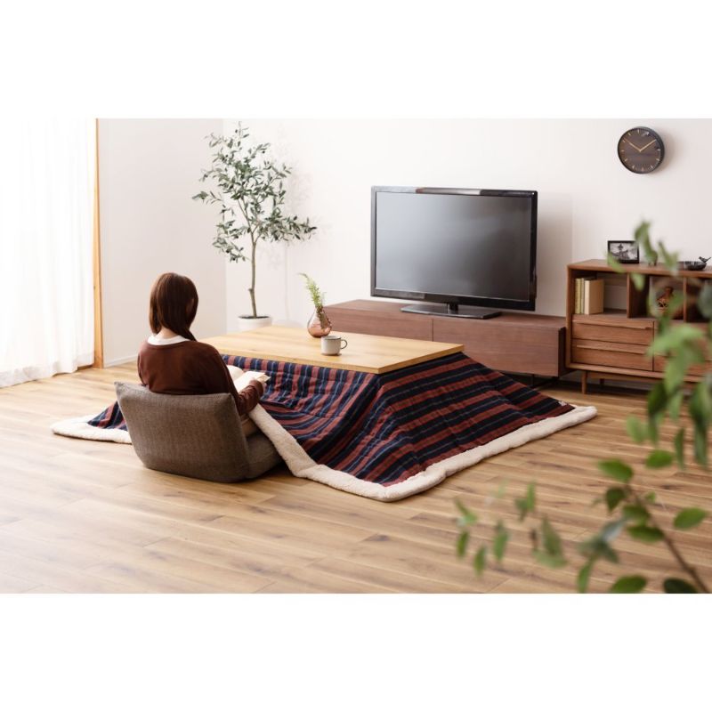 薄掛けこたつ布団 長方形 ストライプ