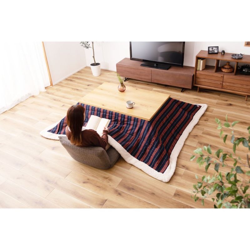 薄掛けこたつ布団 長方形 ストライプ