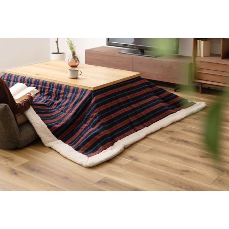 薄掛けこたつ布団 長方形 ストライプ