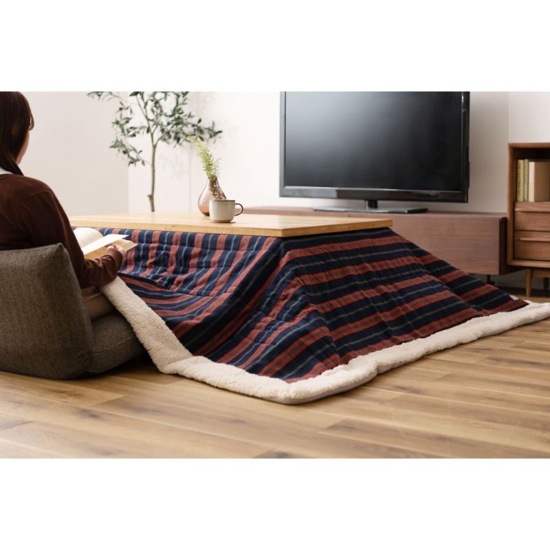 薄掛けこたつ布団 長方形 ストライプ