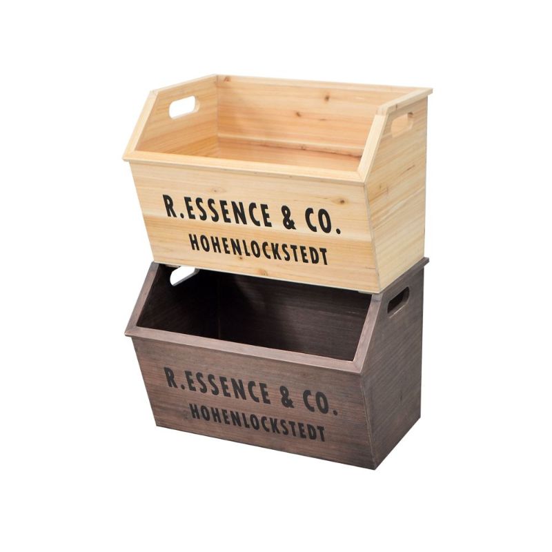 ビンテージ調 スタッキングボックス 天然木(杉)