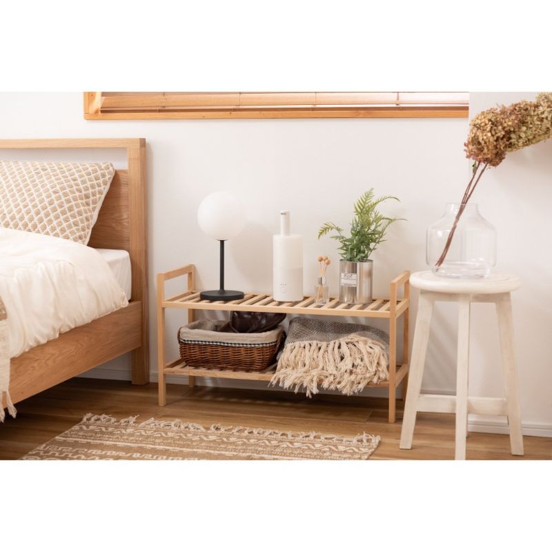 バーチ材 ワイドラック(シューズラック)