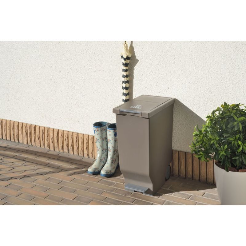 スライド(キャスター付き)ペダル開閉付きペール(ごみ箱) 45L