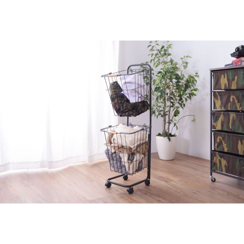 ランドリーバスケットワゴン