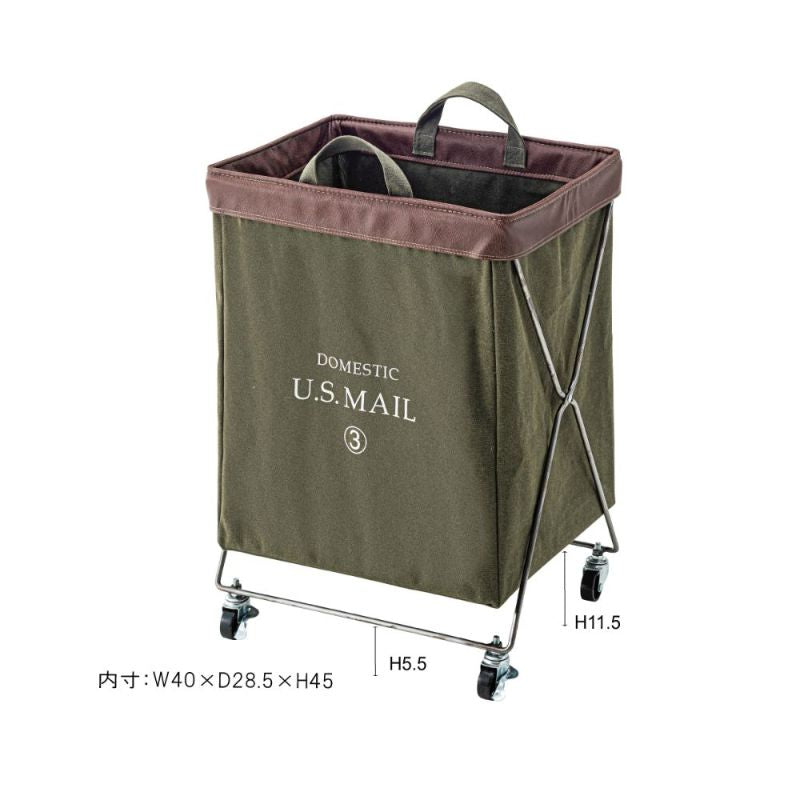 キャスター付き折りたたみランドリーバスケット