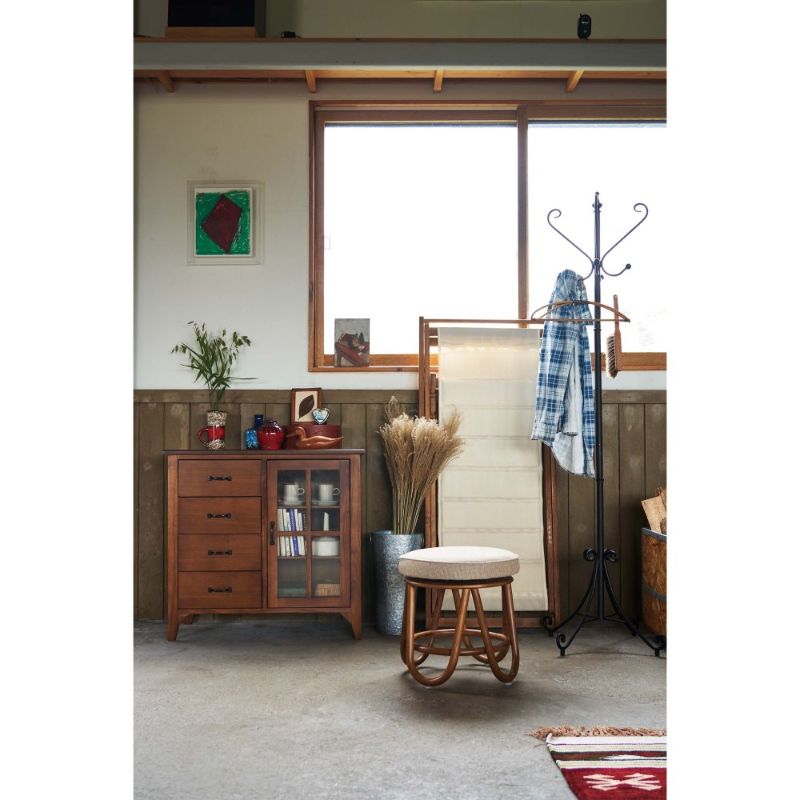 モリー ラタン回転スツール