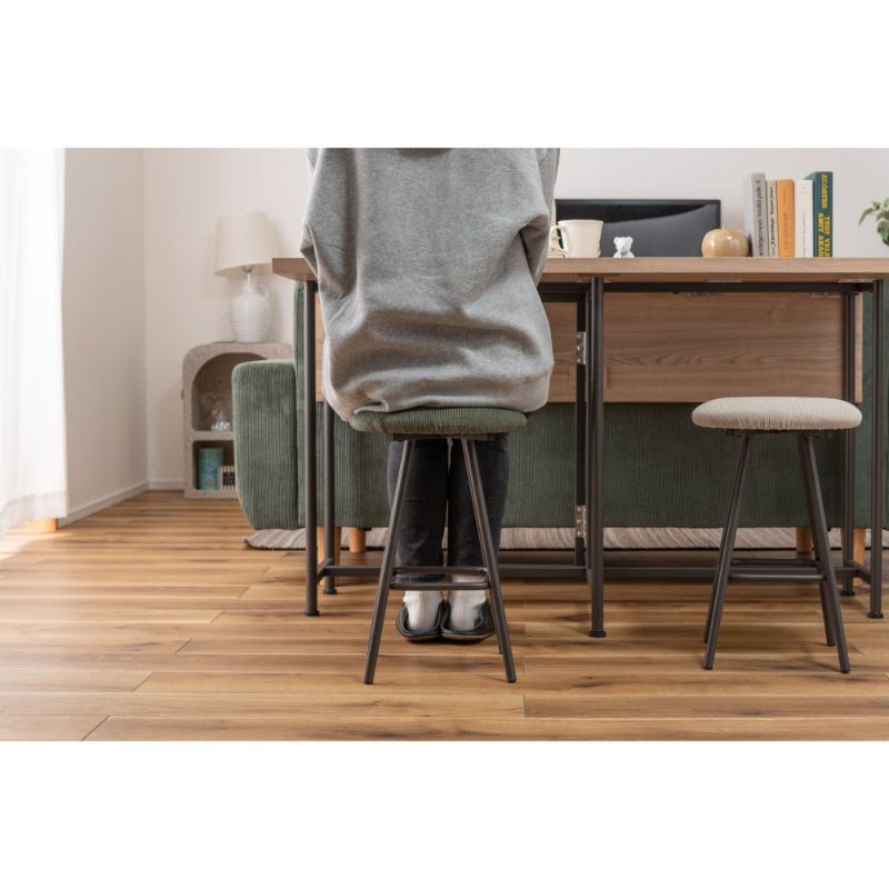 コーデュロイ生地スツール