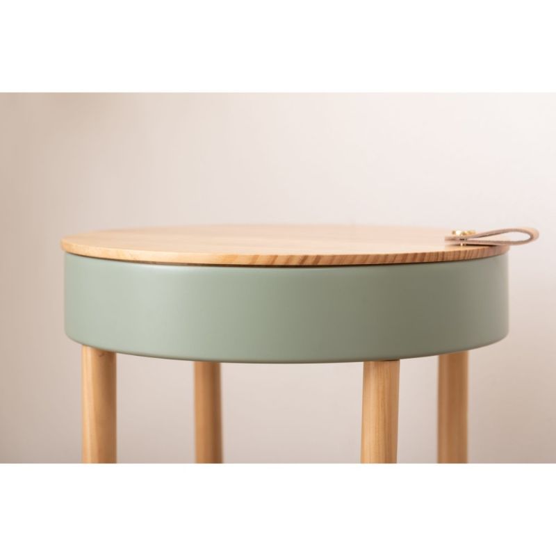 キャスター付き ラウンドサイドテーブル