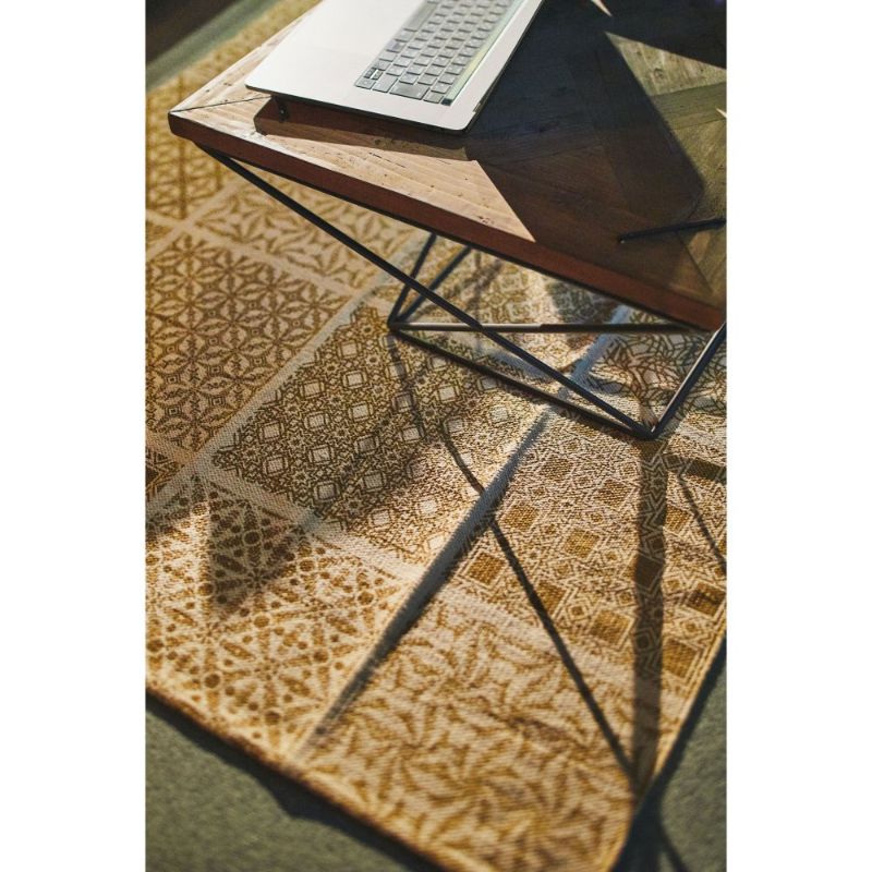 カラフルタイルパターン コットンラグ