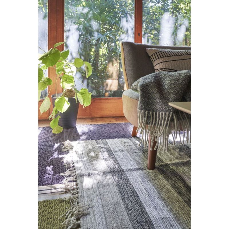 ストライプ コットンラグ